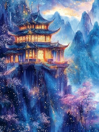 JUYIYUANFUZH Stickset Erwachsene Kreuzstich Stickpackungen Bilder 11CT Fantasielandschaft Pavillon 3 Kreuzstich Set FüR AnfäNger Basteln Erwachsene40×50Cm JUYIYUANFUZH Stickset Erwachsene Kreuzstich Stickpackungen Bilder 11CT Fantasielandschaft Pavillon 3 Kreuzstich Set FüR AnfäNger Basteln Erwachsene40×50Cm von JUYIYUANFUZH