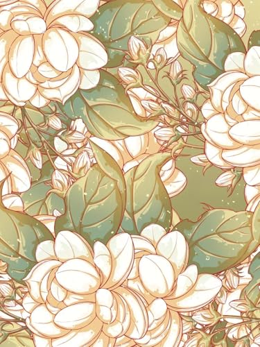 JUYIYUANFUZH Stickset Erwachsene Kreuzstich Stickpackungen Bilder 11CT Jasmin Kreuzstich Set FüR AnfäNger Basteln Erwachsene40×50Cm von JUYIYUANFUZH