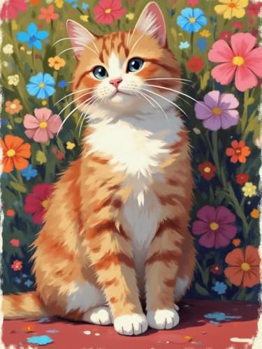 JUYIYUANFUZH Stickset Erwachsene Kreuzstich Stickpackungen Bilder 11CT Kleine Katzenblumenwelt E Kreuzstich Set FüR AnfäNger Basteln Erwachsene40×50Cm JUYIYUANFUZH Stickset Erwachsene Kreuzstich Stickpackungen Bilder 11CT Kleine Katzenblumenwelt E Kreuzstich Set FüR AnfäNger Basteln Erwachsene40×50Cm von JUYIYUANFUZH