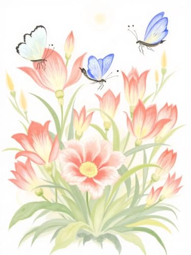 JUYIYUANFUZH Stickset Erwachsene Kreuzstich Stickpackungen Bilder 11CT Romantische Blumen 40 Kreuzstich Set FüR AnfäNger Basteln Erwachsene40×50Cm von JUYIYUANFUZH