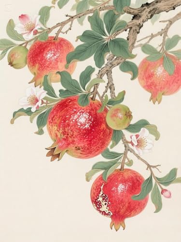 JUYIYUANFUZH Stickset Erwachsene Kreuzstich Stickpackungen Bilder 11CT Roter Granatapfel A Kreuzstich Set FüR AnfäNger Basteln Erwachsene15,7 × 19,7 Zoll von JUYIYUANFUZH