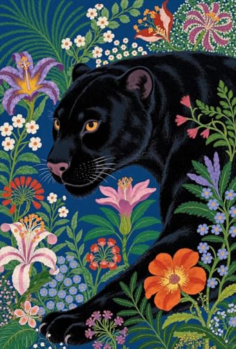 JUYIYUANFUZH Stickset Erwachsene Kreuzstich Stickpackungen Bilder 11CT Schwarzer Panther In Der Dunklen Nacht C Kreuzstich Set FüR AnfäNger Basteln Erwachsene40×50Cm von JUYIYUANFUZH