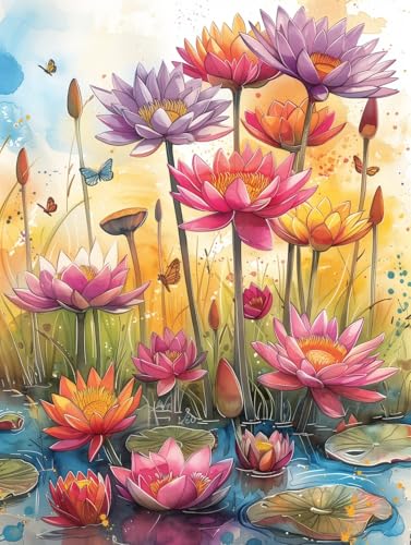 JUYIYUANFUZH Stickset Erwachsene Kreuzstich Stickpackungen Bilder 11CT Sommerlotus In Voller BlüTe 7 Kreuzstich Set FüR AnfäNger Basteln Erwachsene40×50Cm JUYIYUANFUZH Stickset Erwachsene Kreuzstich Stickpackungen Bilder 11CT Sommerlotus In Voller BlüTe 7 Kreuzstich Set FüR AnfäNger Basteln Erwachsene40×50Cm von JUYIYUANFUZH