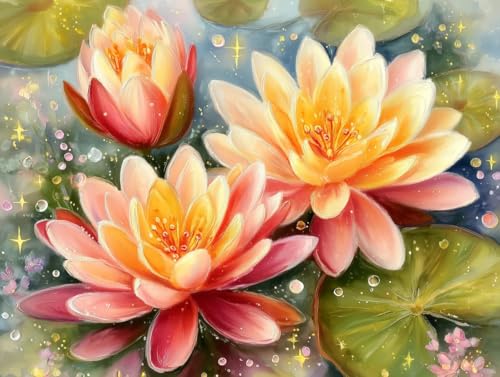 JUYIYUANFUZH Stickset Erwachsene Kreuzstich Stickpackungen Bilder 11CT Traumlotus C Kreuzstich Set FüR AnfäNger Basteln Erwachsene40×50Cm von JUYIYUANFUZH
