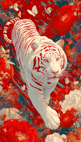 JUYIYUANFUZH Stickset Erwachsene Kreuzstich Stickpackungen Bilder 11CT WeißEr Tiger Zwischen Roten Blumen F Kreuzstich Set FüR AnfäNger Basteln Erwachsene40×50Cm JUYIYUANFUZH Stickset Erwachsene Kreuzstich Stickpackungen Bilder 11CT WeißEr Tiger Zwischen Roten Blumen F Kreuzstich Set FüR AnfäNger Basteln Erwachsene40×50Cm von JUYIYUANFUZH