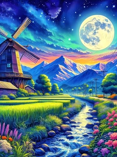JUYIYUANFUZH Stickset Erwachsene Kreuzstich Stickpackungen Bilder 11CT WindmüHle Im Vollmond C Kreuzstich Set FüR AnfäNger Basteln Erwachsene40×50Cm JUYIYUANFUZH Stickset Erwachsene Kreuzstich Stickpackungen Bilder 11CT WindmüHle Im Vollmond C Kreuzstich Set FüR AnfäNger Basteln Erwachsene40×50Cm von JUYIYUANFUZH