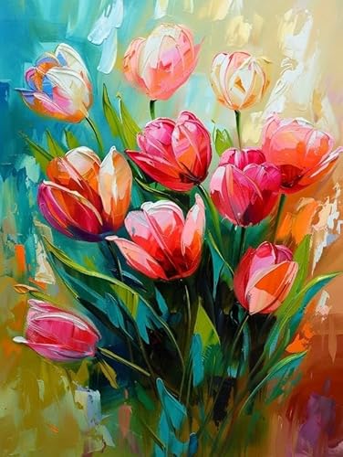 JUYIYUANFUZH Stickset Erwachsene Kreuzstich Stickpackungen Bilder 11CT WunderschöNe BlüHende Tulpen 5 Kreuzstich Set FüR AnfäNger Basteln Erwachsene40×50Cm JUYIYUANFUZH Stickset Erwachsene Kreuzstich Stickpackungen Bilder 11CT WunderschöNe BlüHende Tulpen 5 Kreuzstich Set FüR AnfäNger Basteln Erwachsene40×50Cm von JUYIYUANFUZH