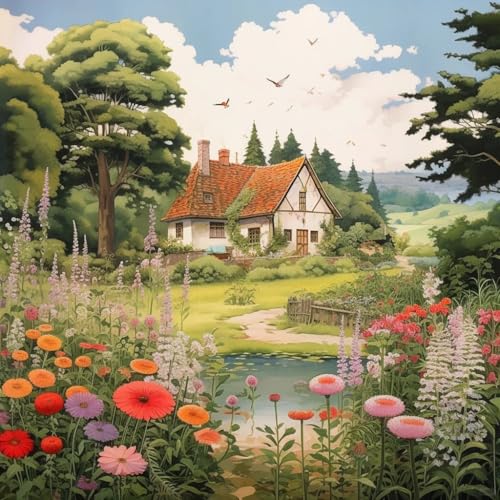 JUYIYUANFUZH Stickset Erwachsene Kreuzstich Stickpackungen Bilder 11CT WunderschöNes Zuhause A Kreuzstich Set FüR AnfäNger Basteln Erwachsene40×50Cm von JUYIYUANFUZH
