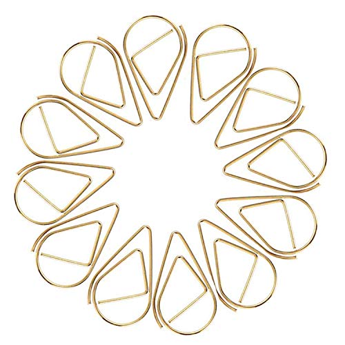 Büroklammer - JUYOO 100pcs Wasser Tropfen Form Lesezeichen Metall Golden - für Buch, Memo, Papier, Poster, Foto Büroklammer - JUYOO 100pcs Wasser Tropfen Form Lesezeichen Metall Golden - für Buch, Memo, Papier, Poster, Foto von EXFEA