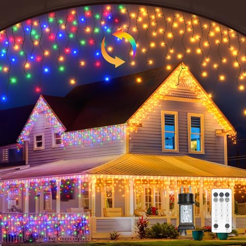 JVURICE Eisregen Lichterkette Außen 10M+5M 400 LED Lichtervorhang Aussen Weihnachtsbeleuchtung Außen Mit Fernbedienung,11 Modi,Timer,Weihnachtsdeko warmweiß RGB Lichterkette Für Party Hochzeit Innen JVURICE Eisregen Lichterkette Außen 10M+5M 400 LED Lichtervorhang Aussen Weihnachtsbeleuchtung Außen Mit Fernbedienung,11 Modi,Timer,Weihnachtsdeko warmweiß RGB Lichterkette Für Party Hochzeit Innen von JVURICE