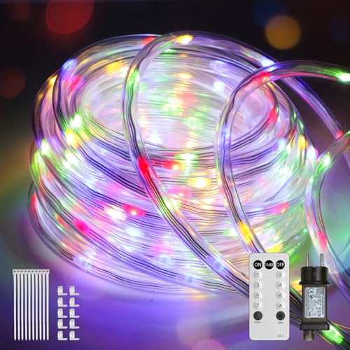 JVURICE Lichtschnur LED Lichterkette Außen Lichtschlauch Outdoor IP67 Wasserfest 8 Modi Dimmbar Fernbedienung Timer Warmweiß Lichterschlauch Aussen Für Innen Außen Party Hochzeit Weihnachten Dekolicht JVURICE Lichtschnur LED Lichterkette Außen Lichtschlauch Outdoor IP67 Wasserfest 8 Modi Dimmbar Fernbedienung Timer Warmweiß Lichterschlauch Aussen Für Innen Außen Party Hochzeit Weihnachten Dekolicht von JVURICE
