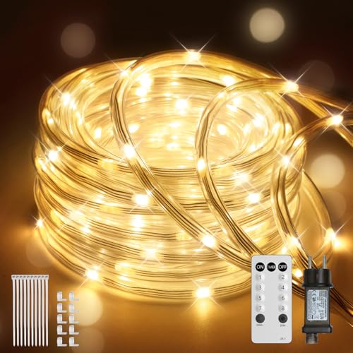 LED Schlauch 10M 200 LEDs Lichterkette Außen Lichtschlauch Outdoor IP67 Wasserfest 8 Modi Dimmbar Fernbedienung Timer Warmweiß Lichterschlauch Aussen Für Außen Party Hochzeit Weihnachten Dekolicht LED Schlauch 10M 200 LEDs Lichterkette Außen Lichtschlauch Outdoor IP67 Wasserfest 8 Modi Dimmbar Fernbedienung Timer Warmweiß Lichterschlauch Aussen Für Außen Party Hochzeit Weihnachten Dekolicht von JVURICE