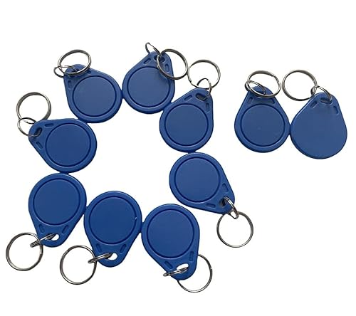 10 Stück 125 kHz beschreibbarer RFID-Nahbereichsschlüssel T5577 Schlüsselanhänger-Etikett, wiederbeschreibbarer RFID-Schlüsselanhänger, NFC-Token-Etikett zum Kopieren/Klonen von Karten (blau) von JWFKWNH