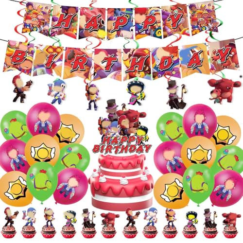 Wild Rift Thema Geburtstagspartydekoration - 50 Stück Party Set mit Latexballons, Happy - Birthday - Banner & Cake Topper - Für Jungen und Mädchen Wild Rift Thema Geburtstagspartydekoration - 50 Stück Party Set mit Latexballons, Happy - Birthday - Banner & Cake Topper - Für Jungen und Mädchen von JWKLYZH