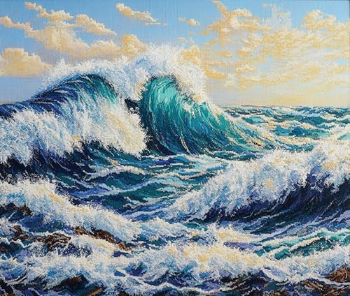 JWPSHIJIE 5D Diamant Kunst Handwerk Bild Kit,-Meereswellen 40 * 50cm von JWPSHIJIE