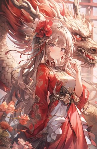 JWPSHIJIE 5D Diamant Painting Full Groß Set, Drache und Jungfrau, J, 40 * 50cm DIY Diamant Painting Bilder mit Diamond Painting Zubehör Erwachsene, Diamant Malerei für Heim und Büro Décor von JWPSHIJIE