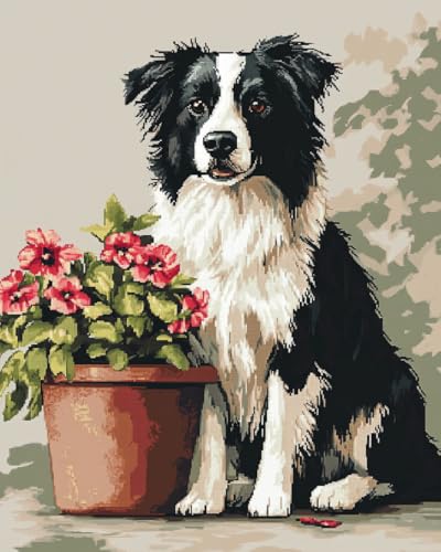 JWPSHIJIE 5D Diamant Painting Full Groß Set,-Tiere, Hunde und Blumen 40 * 50cm JWPSHIJIE 5D Diamant Painting Full Groß Set,-Tiere, Hunde und Blumen 40 * 50cm von JWPSHIJIE