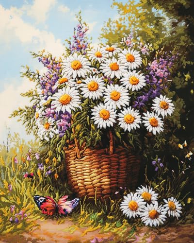 JWPSHIJIE 5D Diamant Painting Full Groß Set,-Weiße Gänseblümchen im Korb 40 * 50cm JWPSHIJIE 5D Diamant Painting Full Groß Set,-Weiße Gänseblümchen im Korb 40 * 50cm von JWPSHIJIE