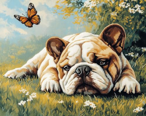 JWPSHIJIE 5D Diamond Painting Set,-Tierhund und Schmetterling 40 * 50cm JWPSHIJIE 5D Diamond Painting Set,-Tierhund und Schmetterling 40 * 50cm von JWPSHIJIE