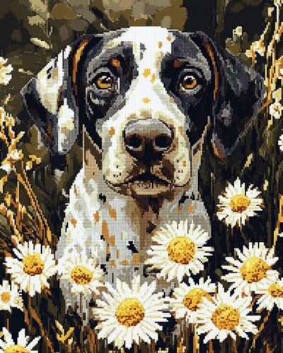 JWPSHIJIE 5D Diamond Painting Set für Erwachsene,-Hund in den Blumen 40 * 50cm JWPSHIJIE 5D Diamond Painting Set für Erwachsene,-Hund in den Blumen 40 * 50cm von JWPSHIJIE