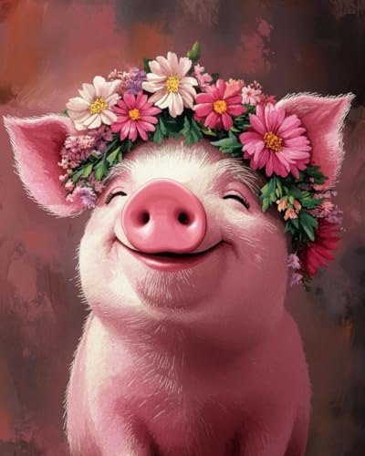 JWPSHIJIE 5D Diamond Painting Set für Erwachsene,-Tierschwein und Blumen 40 * 50cm JWPSHIJIE 5D Diamond Painting Set für Erwachsene,-Tierschwein und Blumen 40 * 50cm von JWPSHIJIE