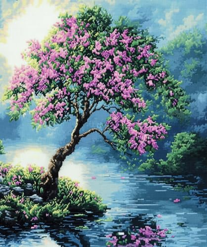 JWPSHIJIE DIY 5D Diamond painting,-Blühende Bäume am See 40 * 50cm JWPSHIJIE DIY 5D Diamond painting,-Blühende Bäume am See 40 * 50cm von JWPSHIJIE