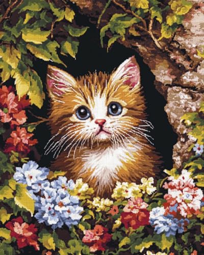 JWPSHIJIE DIY 5D Diamond painting,-Tiere, Katzen und Blumen 40 * 50cm von JWPSHIJIE