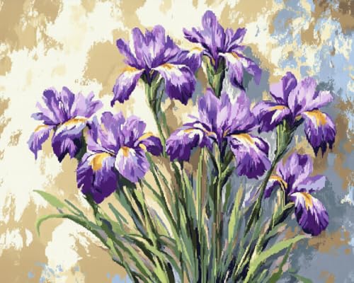 JWPSHIJIE Diamond Painting Bilder,-Lila Irisblüte 40 * 50cm JWPSHIJIE Diamond Painting Bilder,-Lila Irisblüte 40 * 50cm von JWPSHIJIE