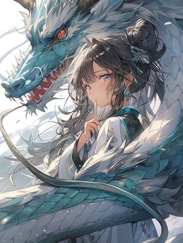 JWPSHIJIE Diamond Painting Erwachsene, Drache und Jungfrau, B, 40 * 50cm Diamant Malerei Mosaik Strass für Home Wall Dekorationen von JWPSHIJIE