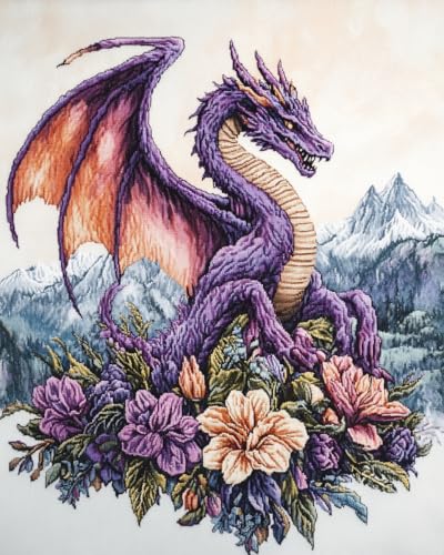 JWPSHIJIE Diamond Painting Full Set,-Tiere, Drachen und Blumen 40 * 50cm von JWPSHIJIE