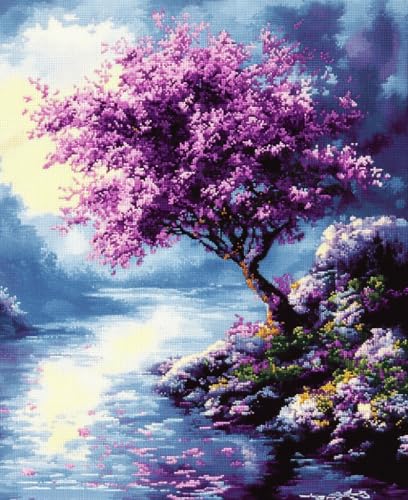 JWPSHIJIE Diamond Painting Set 5d Diamant Painting Bilder,-Blühende Bäume am See 40 * 50cm JWPSHIJIE Diamond Painting Set 5d Diamant Painting Bilder,-Blühende Bäume am See 40 * 50cm von JWPSHIJIE