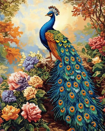 JWPSHIJIE Diamond Painting Set 5d Diamant Painting Bilder,-Tierischer Pfau und Blumen 40 * 50cm JWPSHIJIE Diamond Painting Set 5d Diamant Painting Bilder,-Tierischer Pfau und Blumen 40 * 50cm von JWPSHIJIE