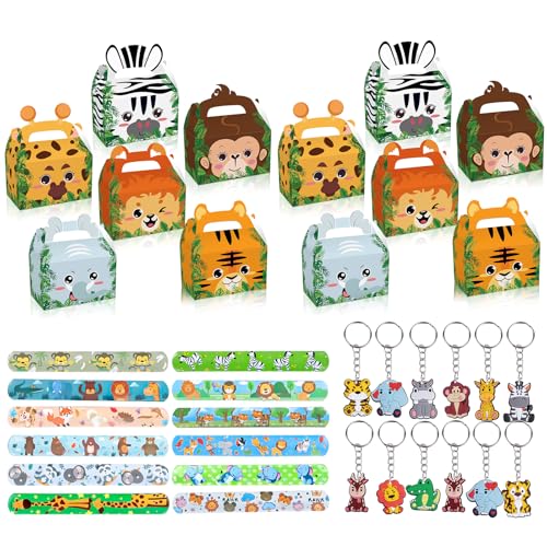 36Pcs Tierische Kinder Geburtstag Party Geschenke, Dschungel Tiere Party Mitgebsel, Tiere Geschenk Kindergeburtstag mit Tiere Geschenkboxen Schlüsselanhänger Armbänder, für Geburtstage Jungen Mädchen 36Pcs Tierische Kinder Geburtstag Party Geschenke, Dschungel Tiere Party Mitgebsel, Tiere Geschenk Kindergeburtstag mit Tiere Geschenkboxen Schlüsselanhänger Armbänder, für Geburtstage Jungen Mädchen von JWTRSVTY