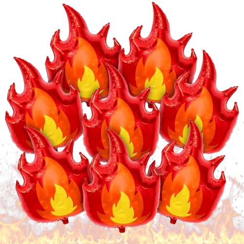 8PCS Flamme Folienballon, Rot Gelb Flammen Folienballons, Feuerwehrauto Geburtstag Luftballon, Deko Für Kindergeburtstag Thema Party, Feuerwehrmann Thema Party 8PCS Flamme Folienballon, Rot Gelb Flammen Folienballons, Feuerwehrauto Geburtstag Luftballon, Deko Für Kindergeburtstag Thema Party, Feuerwehrmann Thema Party von JWTRSVTY