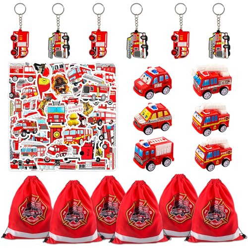 JWTRSVTY 68Pcs Feuerwehrfahrzeug Party Mitgebsel, Feuerwehr Kinder Geburtstag Partygeschenke, Feuerwehrmann Theme Party Geschenke mit Schlüsselanhänger Party Kordelzug Tasche Aufkleber Spielzeug Auto JWTRSVTY 68Pcs Feuerwehrfahrzeug Party Mitgebsel, Feuerwehr Kinder Geburtstag Partygeschenke, Feuerwehrmann Theme Party Geschenke mit Schlüsselanhänger Party Kordelzug Tasche Aufkleber Spielzeug Auto von JWTRSVTY