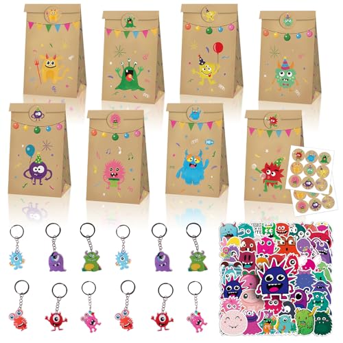 JWTRSVTY 74Pcs Monster Kindergeburtstag Geschenke, Monster Theme Party Geschenke, Monster Party Mitgebsel mit Kinder Monster Schlüsselanhänger Geschenktüten Aufkleber, für Jungen Mädchen GastGeschenk JWTRSVTY 74Pcs Monster Kindergeburtstag Geschenke, Monster Theme Party Geschenke, Monster Party Mitgebsel mit Kinder Monster Schlüsselanhänger Geschenktüten Aufkleber, für Jungen Mädchen GastGeschenk von JWTRSVTY