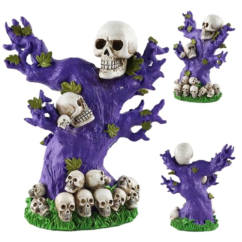 JWTRSVTY Halloween Dekorationen Totenkopf, Halloween Lila Baum mit Halloween Skelett Ornament Harz, Totenkopf Halloween Deko Baum Halloween Schädel Statue, für Innen Außen Halloween Home Deko JWTRSVTY Halloween Dekorationen Totenkopf, Halloween Lila Baum mit Halloween Skelett Ornament Harz, Totenkopf Halloween Deko Baum Halloween Schädel Statue, für Innen Außen Halloween Home Deko von JWTRSVTY