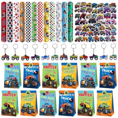 JWTRSVTY Monster Truck KinderGeburtstag Party Geschenke, Party Klatschen Armband, Monster Truck Schlüsselanhänger, Geschenktüten, Monster Truck Stickers, für Jungen Mädchen Thematische Partygeschenke JWTRSVTY Monster Truck KinderGeburtstag Party Geschenke, Party Klatschen Armband, Monster Truck Schlüsselanhänger, Geschenktüten, Monster Truck Stickers, für Jungen Mädchen Thematische Partygeschenke von JWTRSVTY