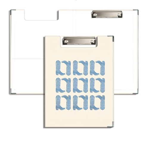 JWVK Long Live Cowgirls Western Klemmbrett Padfolio mit Aufbewahrungstasche, Western Blue Boots Padfolio mit Metall-Clipboards für Krankenschwester, Büro, Klassenzimmer, 31,8 x 22,9 cm von JWVK