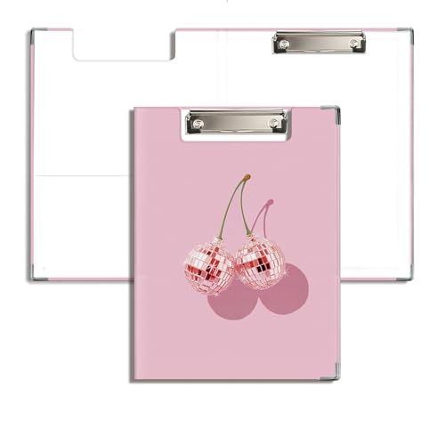 JWVK Trendiges Klemmbrett-Padfolio mit Aufbewahrungstasche, adrettes rosa Discokugel-Padfolio mit Metall-Klemmbrettern für Krankenschwestern, Büro, Klassenzimmer, 31,8 x 22,9 cm von JWVK