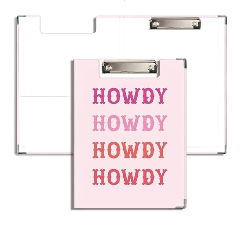 JWVK Trendiges rosa Klemmbrett-Padfolio mit Aufbewahrungstasche, Howdy Pink Coquette Bow Discoball Padfolio mit Metall-Clipboards für Krankenschwester, Büro, Klassenzimmer, 31,8 x 22,9 cm von JWVK