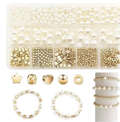 720 Stück Perlen zum Auffädeln Kit, Perlen für armbänder, Selber Machen Schmuck, Selber Machen Set, Armbänder Charm Kit für DIY Armband Geschenke für Mädchen von JXAXD
