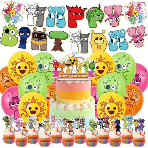 30pcs Sp-runki Geburtstag Party Deko, Geburtstag Party Set Kinder, mit Banner, Luftballons, Cake Topper, für Kinder Geburtstagsfeier Themenparty-B 30pcs Sp-runki Geburtstag Party Deko, Geburtstag Party Set Kinder, mit Banner, Luftballons, Cake Topper, für Kinder Geburtstagsfeier Themenparty-B von JXBBAAC