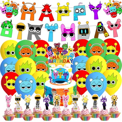 44pcs Sp-runki Geburtstag Party Deko, Geburtstag Party Set Kinder, mit Banner, Luftballons, Cake Topper, für Kinder Geburtstagsfeier Themenparty 44pcs Sp-runki Geburtstag Party Deko, Geburtstag Party Set Kinder, mit Banner, Luftballons, Cake Topper, für Kinder Geburtstagsfeier Themenparty von JXBBAAC