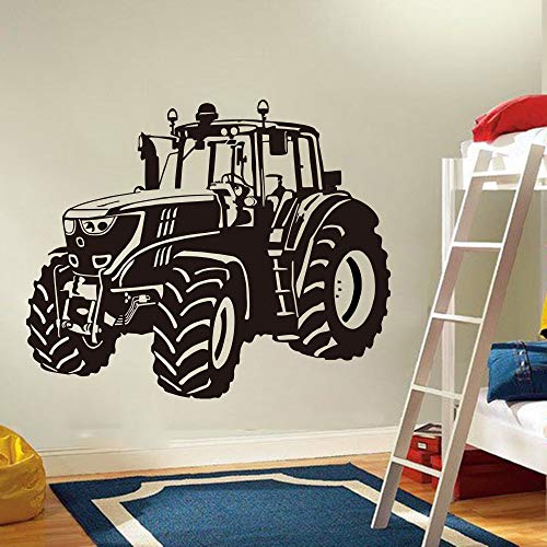 JXFM Bauernhof Fahren Traktor Wandaufkleber Kindergarten Kinderzimmer Cartoon Traktor LKW Auto Fahrzeug Wandtattoo Spielzimmer Vinyl Dekoration84x55cm von JXFM