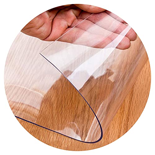 JXFS Glasklar Folie PVC Tischfolie,Kristall Transparente Folie Esstisch Abdeckung,Wasserdicht HitzebestäNdige,Benutzerdefinierte UnterstüTzung,Geeignet FüR KüChe Garten(Color:1.5mm,Size: 55x85cm) von JXFS