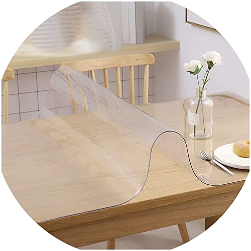 Tischschutz Folie Transparente PVC Folie Schutzfolie Glasklar Tischdecke Tischfolie,Wasserdicht VerschleißFest HitzebestäNdig,Geeignet FüR KüChe, Garten Und BüRo(Color:1mm,Size: 110x200cm) von JXFS