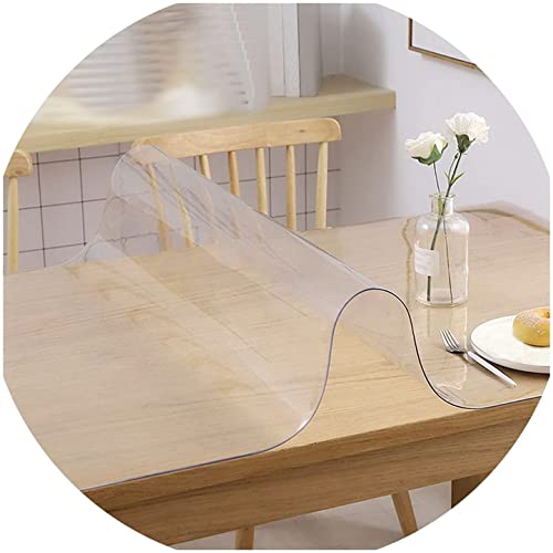 Tischschutz Folie Transparente PVC Folie Schutzfolie Glasklar Tischdecke Tischfolie,Wasserdicht VerschleißFest HitzebestäNdig,Geeignet FüR KüChe, Garten Und BüRo(Color:1mm,Size: 70x110cm) von JXFS