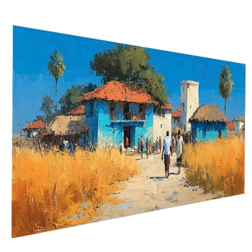 5D Diamond Painting Erwachsene, Diamant Malen Nach Zahlen Afrika mit Diamond Painting Zubehör Set Dorf Vollbohrer leinwand Malen 50x100cm, Diamant Cross Stitch Bastelset Erwachsene, Geschenke JXL-9054 5D Diamond Painting Erwachsene, Diamant Malen Nach Zahlen Afrika mit Diamond Painting Zubehör Set Dorf Vollbohrer leinwand Malen 50x100cm, Diamant Cross Stitch Bastelset Erwachsene, Geschenke JXL-9054 von JXLEULIN