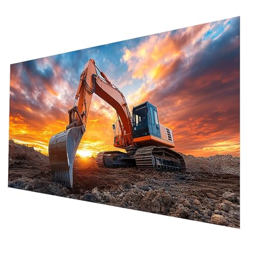 5D Diamond Painting Erwachsene, Diamant Malen Nach Zahlen Bagger mit Diamond Painting Zubehör Set Landschaft, Vollbohrer leinwand Malen 60x120CM, Diamant Cross Stitch Bastelset Erwachsene JXL-3886 von JXLEULIN